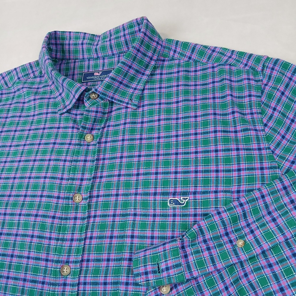 Vineyard Vines XB XLT Mens Shirt Flannel Whale FLAWS 27x30